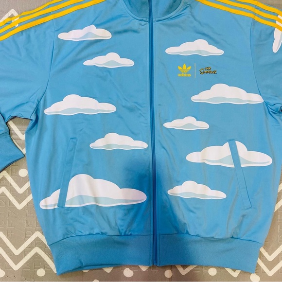 Adidas vintage retro Simpsons limited edition floral Hawaiian track jacket - Picture 2 of 7